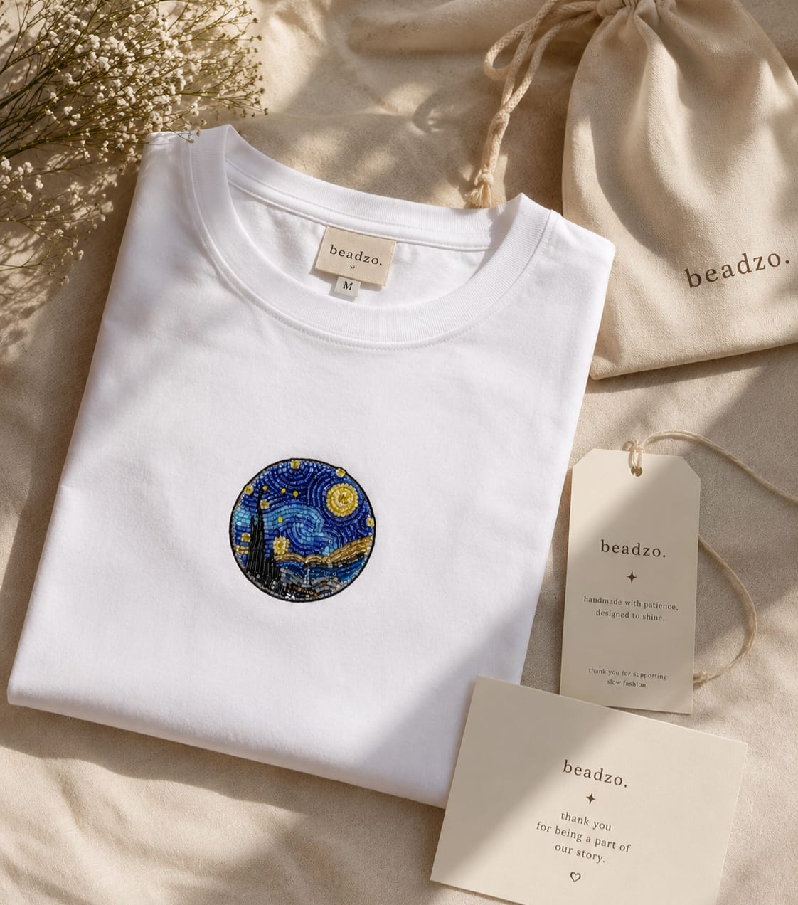 Beaded Starry Night tee